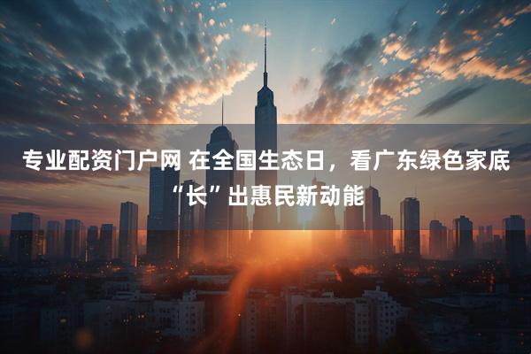 专业配资门户网 在全国生态日，看广东绿色家底“长”出惠民新动能